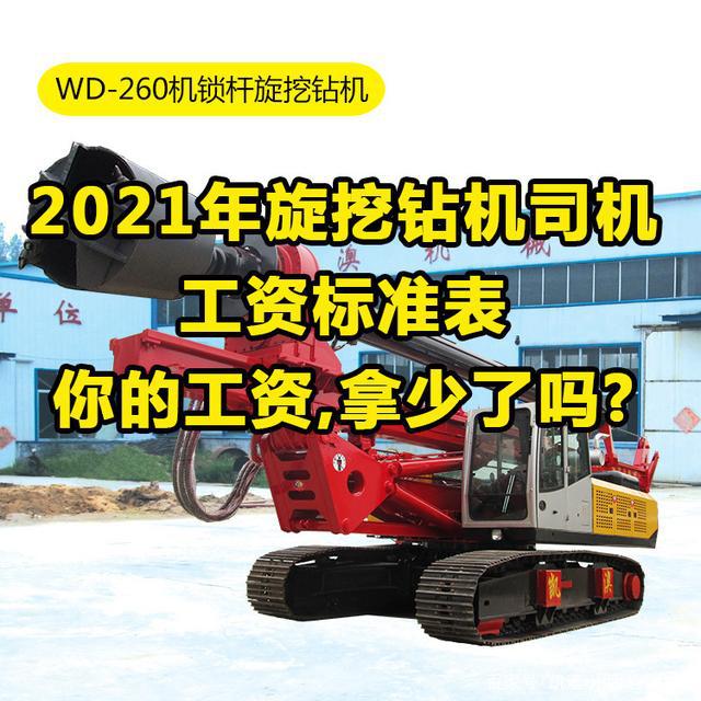 2021年旋挖钻机司机工资标准表！你的工资拿少了吗？(图1)