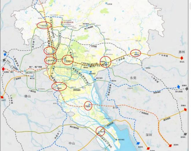 广州站和广州东站之间目前有多少条铁路线路往来？(图3)